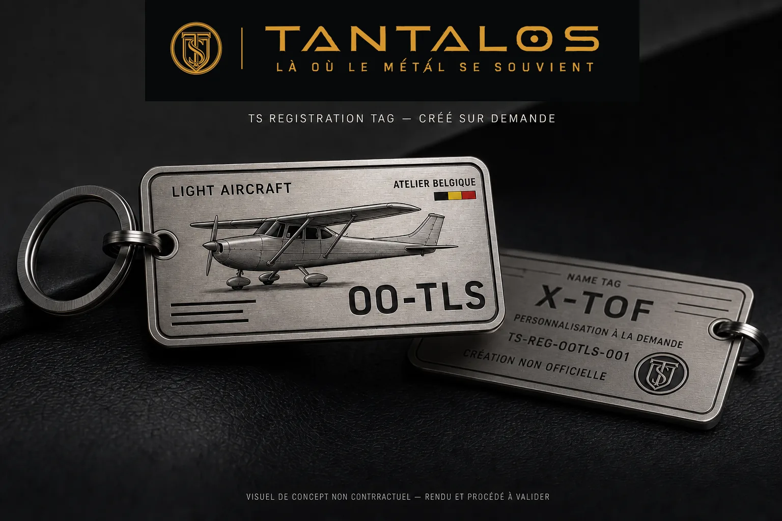 Prototype du Registration Tag Light Aircraft avec X-TOF comme exemple de personnalisation